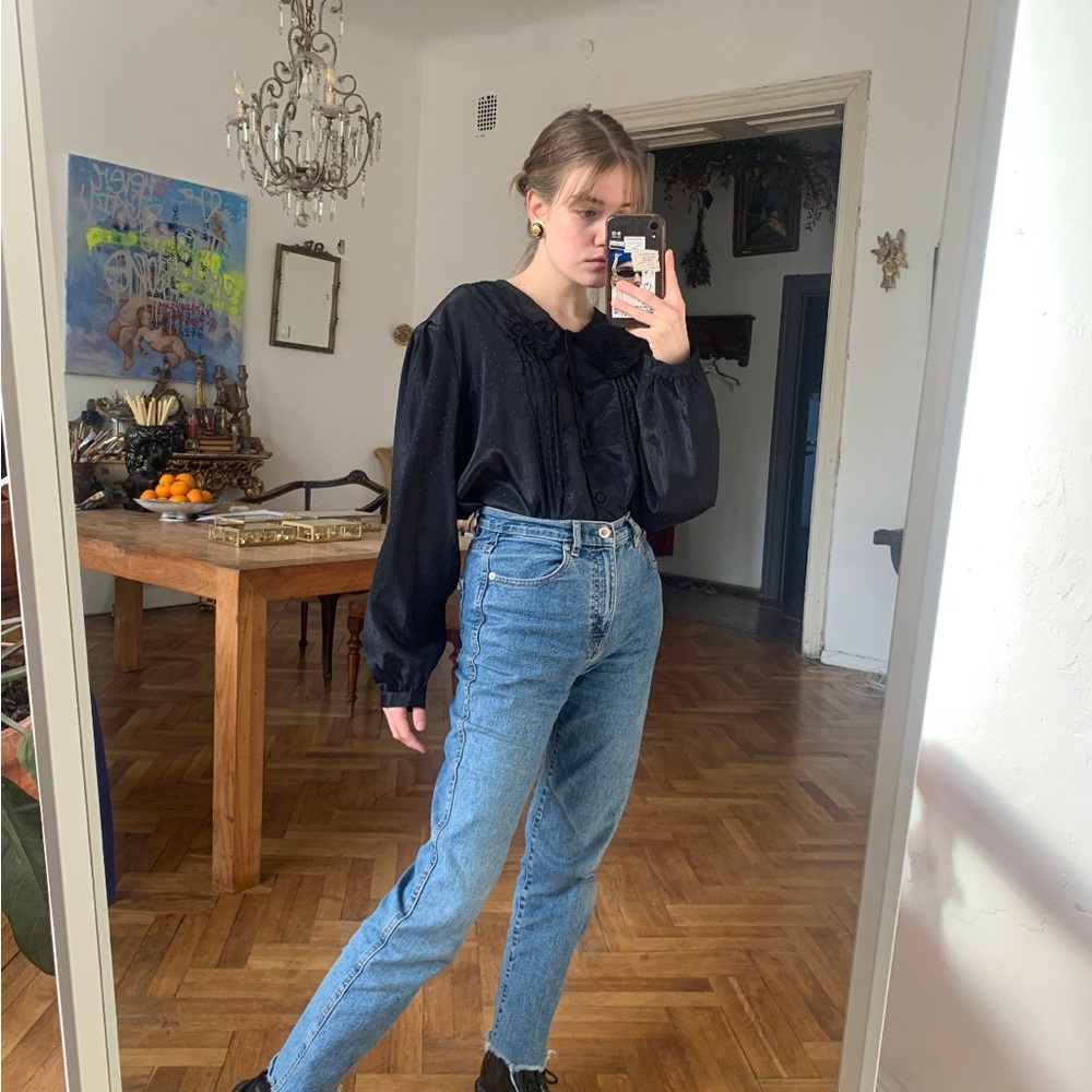 Black embroidered blouse
